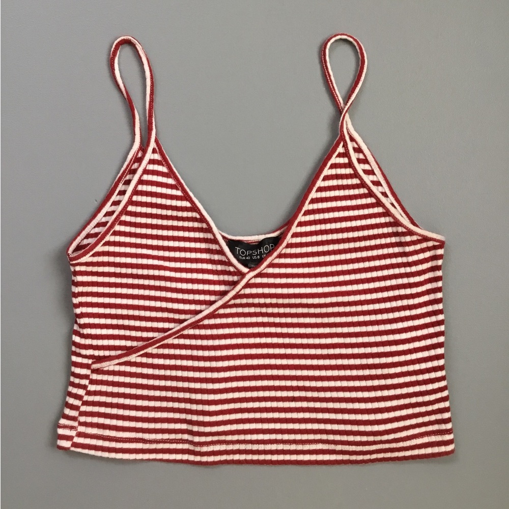 Topshop Striped Camisole crop Tank Top
